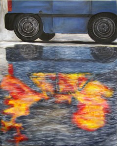 burn it , huile sur toile 80/50cm, 2009
