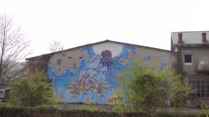 collaboration avec Nacre sur le thème aquatique, oct-opus , 8/15m,2014 , Pau