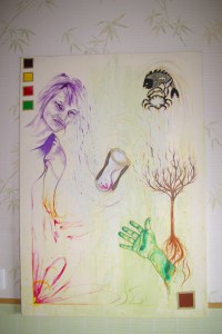 technique mixte, toile 100/50cm 2005