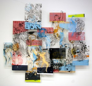 sans titre , marqueur acryliques, plexiglas, dimensions variables, 2008