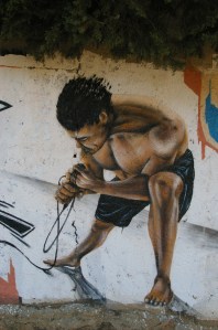 chanteur de metal, 2/2m, quartier mail des abbés, 2010, Montpellier