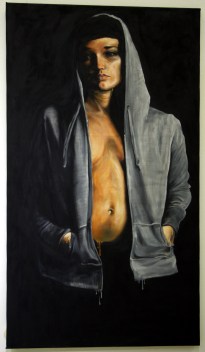 portrait de femme claire obscures, huiles sur toiles,150/85cm,2010