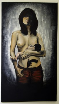 portrait de femme claire obscures, huiles sur toiles,150/85cm,2010