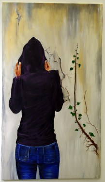 portrait de femme de dos ,huiles sur toile,150/85cm, 20010