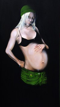 portrait de femme claire obscures, huiles sur toiles,150/85cm,2010