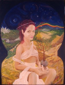 La voyageuse, huiles sur bois, 60/80cm, 2014