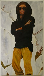 portrait de bad girl, huiles sur toiles,150/85cm,2010