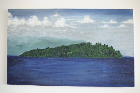 île d'Utoéya en Norvege, huiles sur toiles, 130/220cm,2012